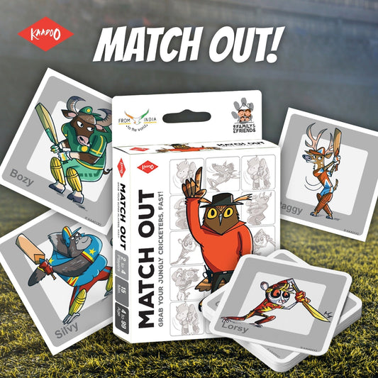 MATCH OUT Card Game - Grab Your JUNGLY CRICKETERS, Fast! (Pack of 25)